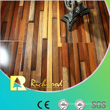 Revestimento estratificado afiado encerado hickory da textura do Woodgrain de 12mm